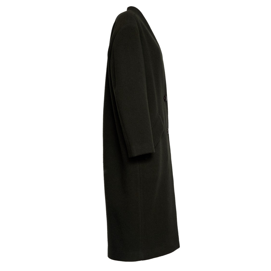 Isabel Marant Oversized Dark Khaki Wool Blend Coat