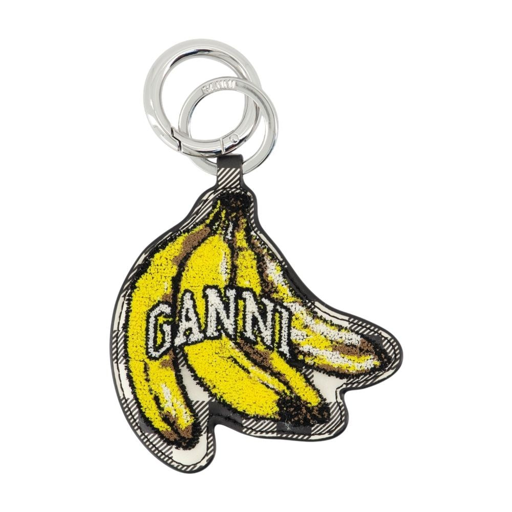 Ganni Keyring Banana - Leather - Black