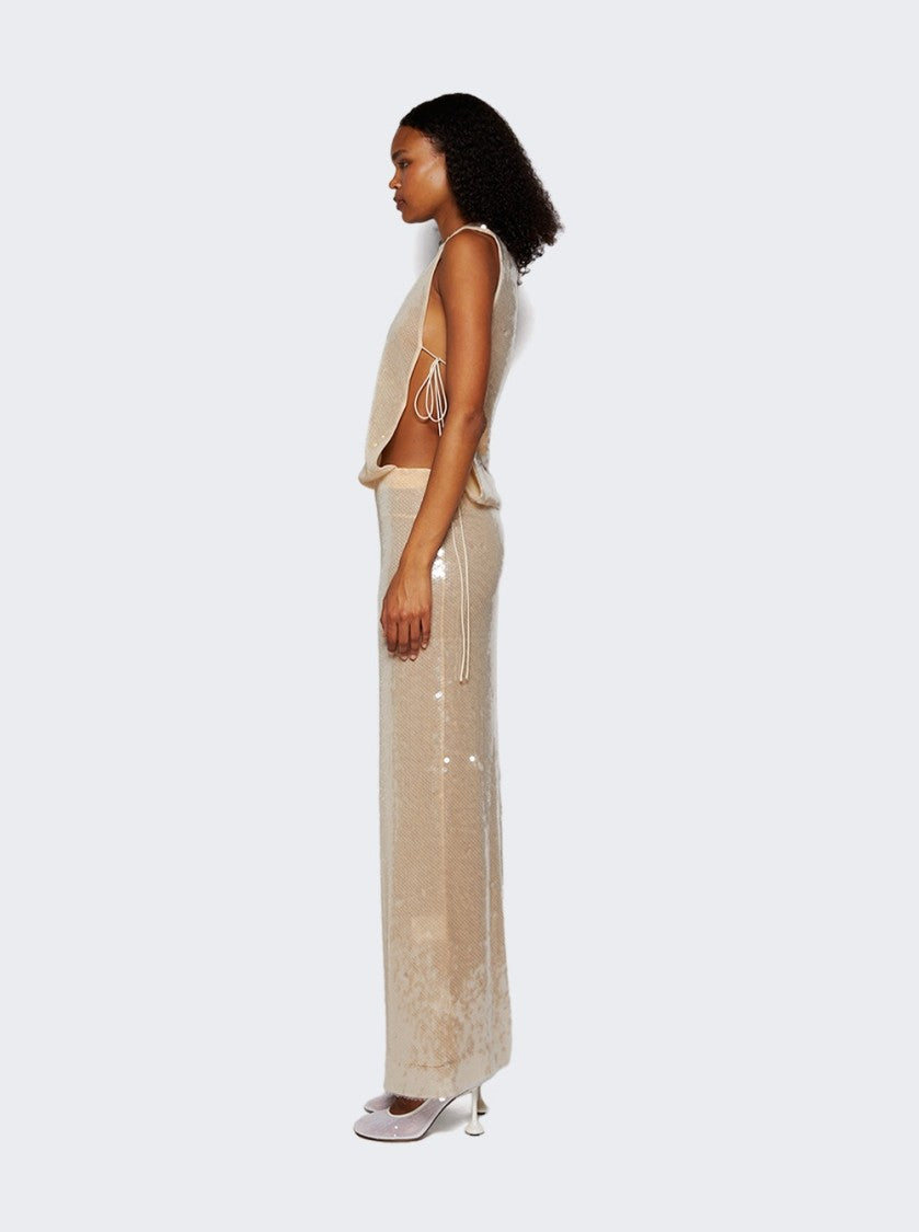 Christopher Esber Lucent Sequin Seperation Gown White