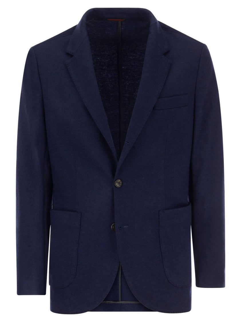 Brunello Cucinelli Cashmere Jersey Blazer With Patch Pockets