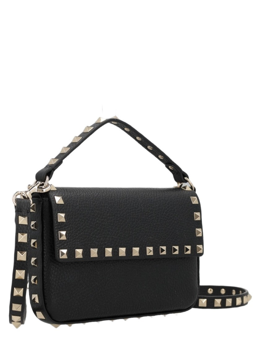 Valentino Garavani Pouch Rockstud In Vitello Granato With Pyramid Studs
