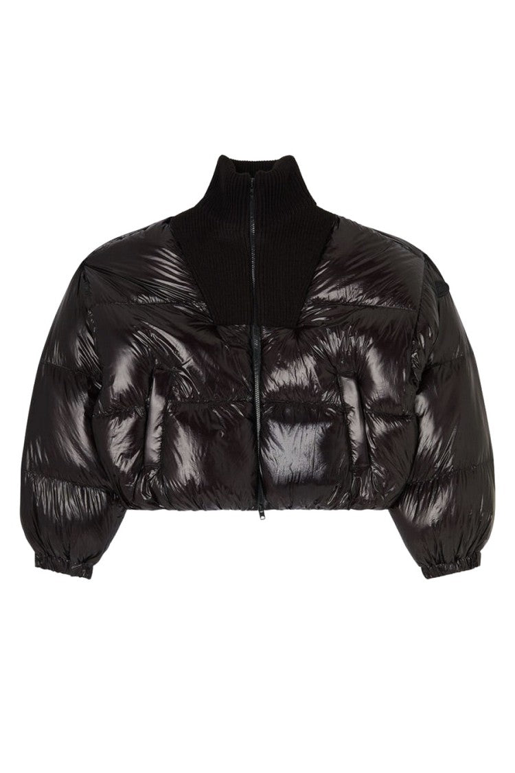 Diesel Black Glossy Polyamide Hooded Puffer Jacket