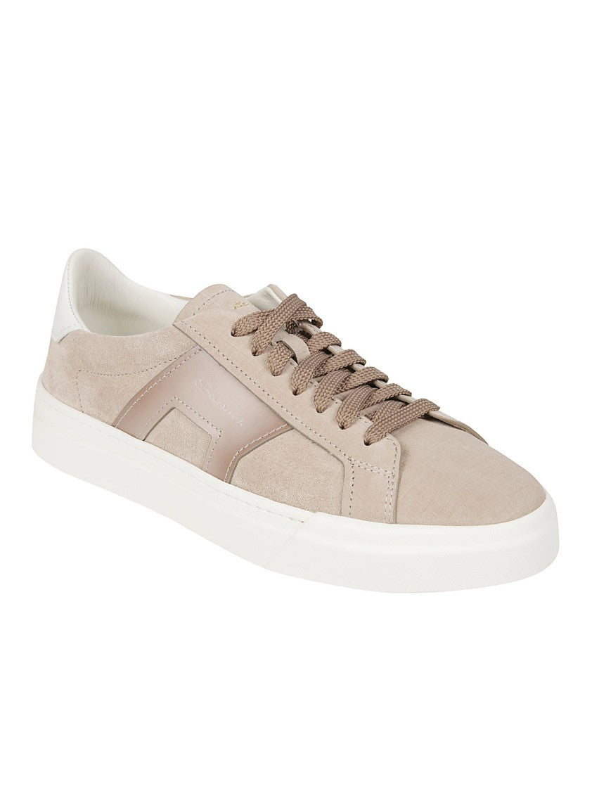 Santoni Dbs Double Buckle Calf Leather Sneakers