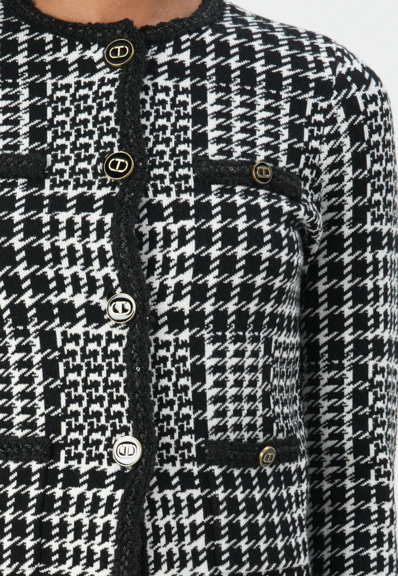 Twin-Set Knit Jacket With Sophisticated Jacquard Design