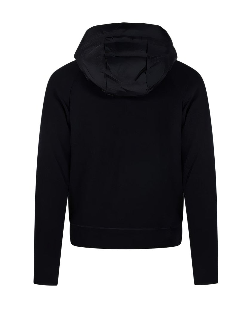 Moncler Quilted Padded Jacket With High Collar And Logo Detail