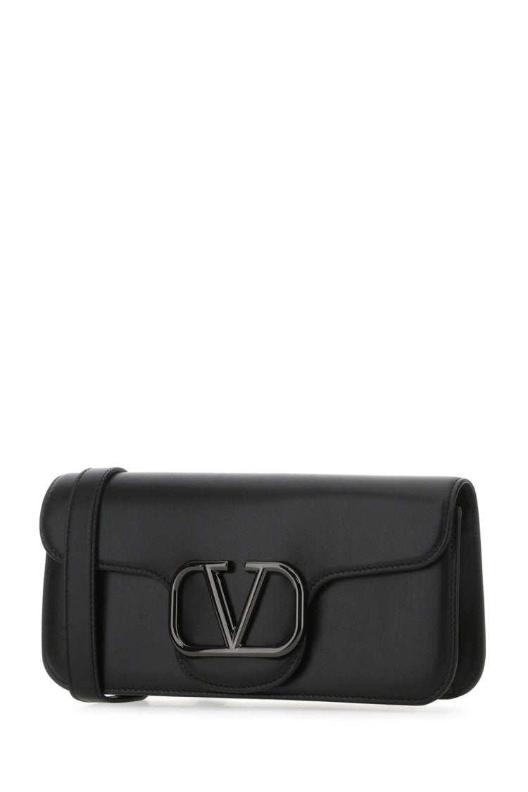 Valentino Garavani Black Leather Clutch Bag