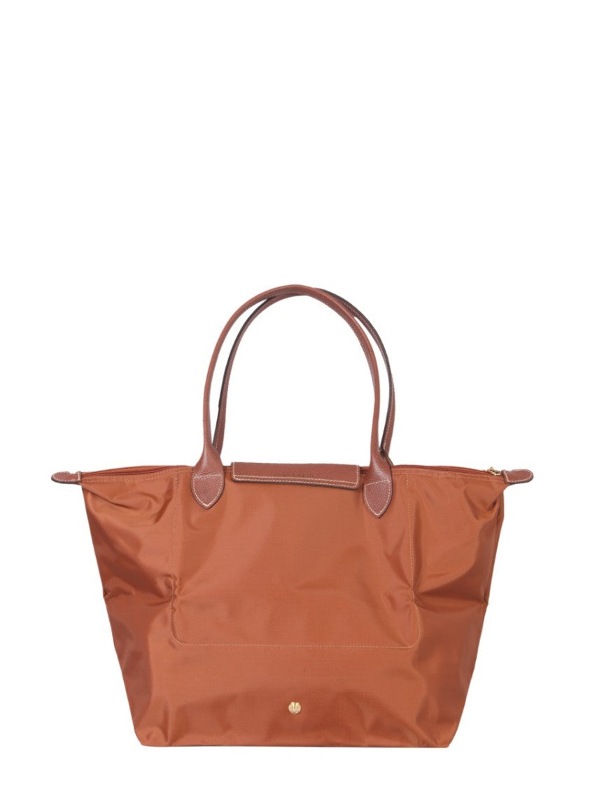 Longchamp Spacious Rectangular Tote Bag With Leather Accents