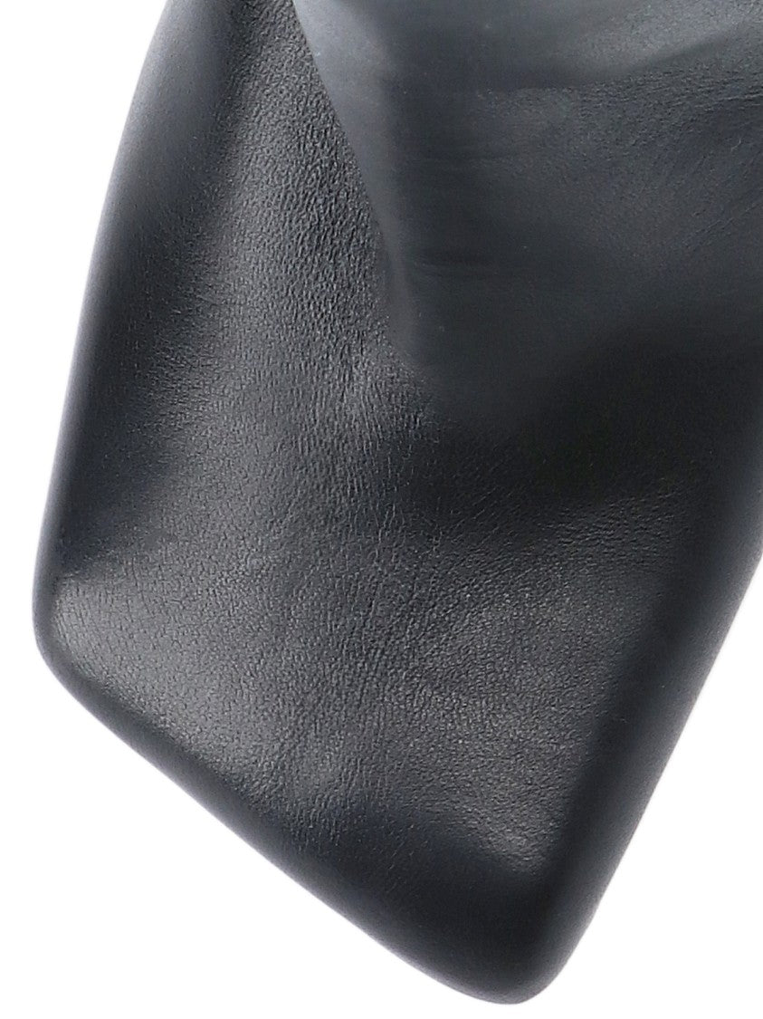 Amina Muaddi "Marine" Boots – Black