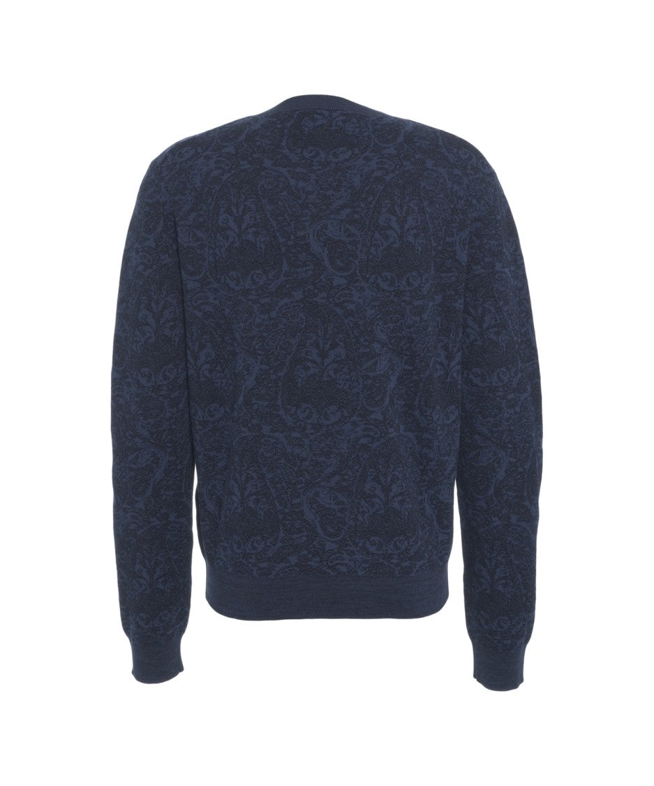 Etro Floral Jacquard Crew Neck Etro Sweater