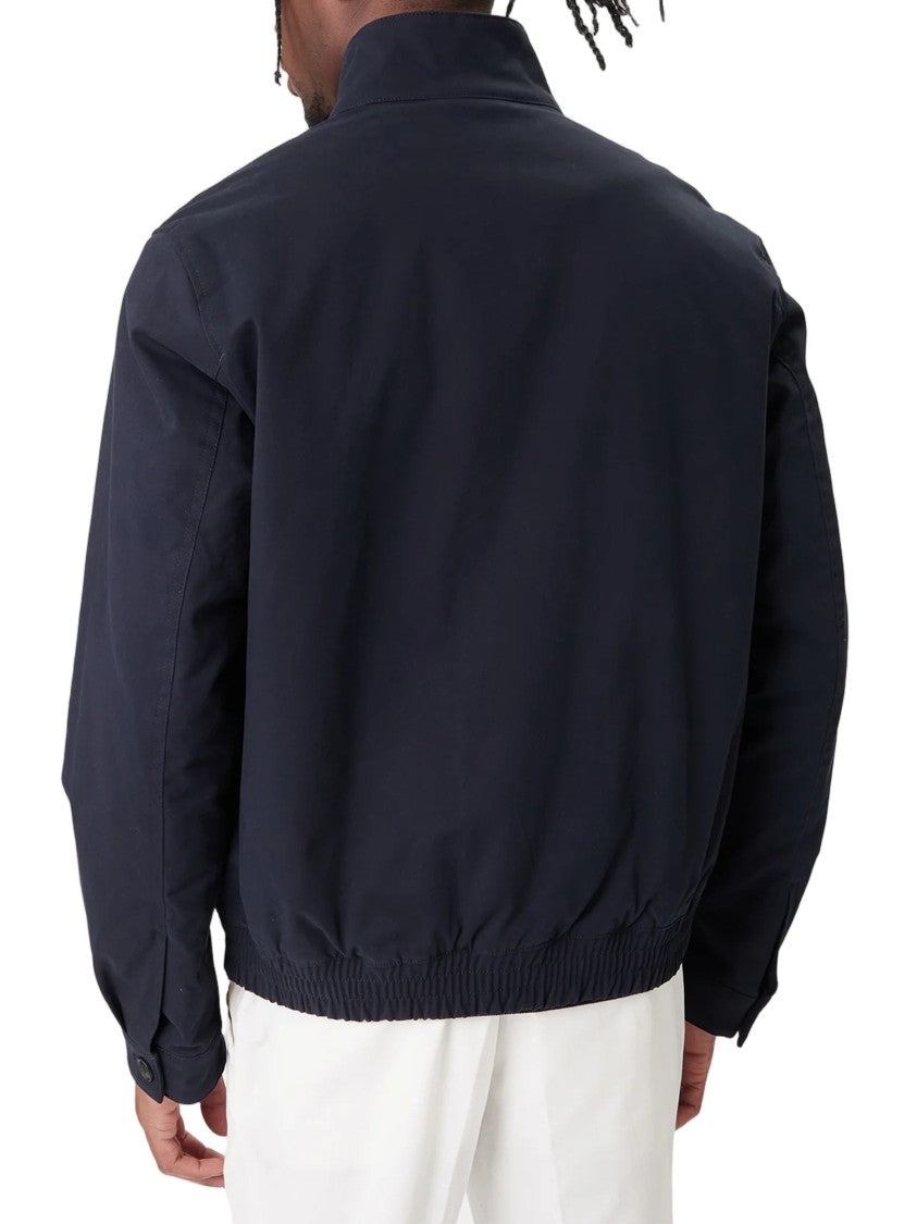 Hugo Boss Dark Navy Zip-Up Jacket With Round Logo Patch