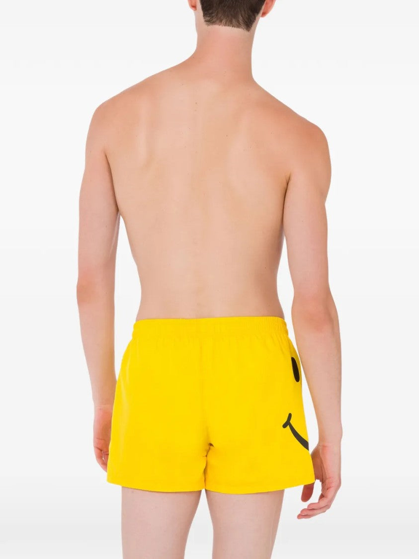 Moschino Short-Length Swim Shorts With Bold Smiley Face Graphic
