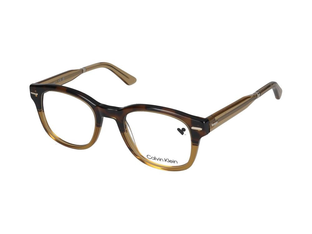 Calvin Klein Brown Havana Ck23511 Acetate Square Eyeglasses
