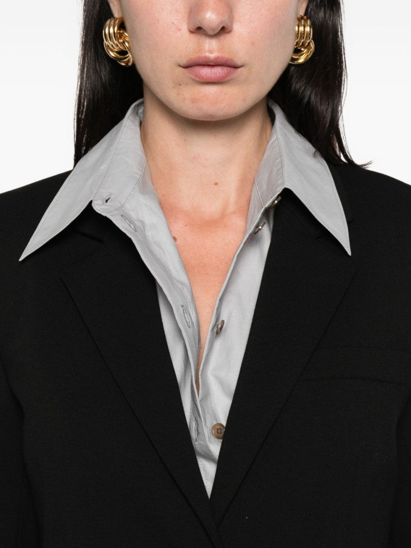 Pinko Tailored Black Jacket With Notched Lapel And Structured Shoulders