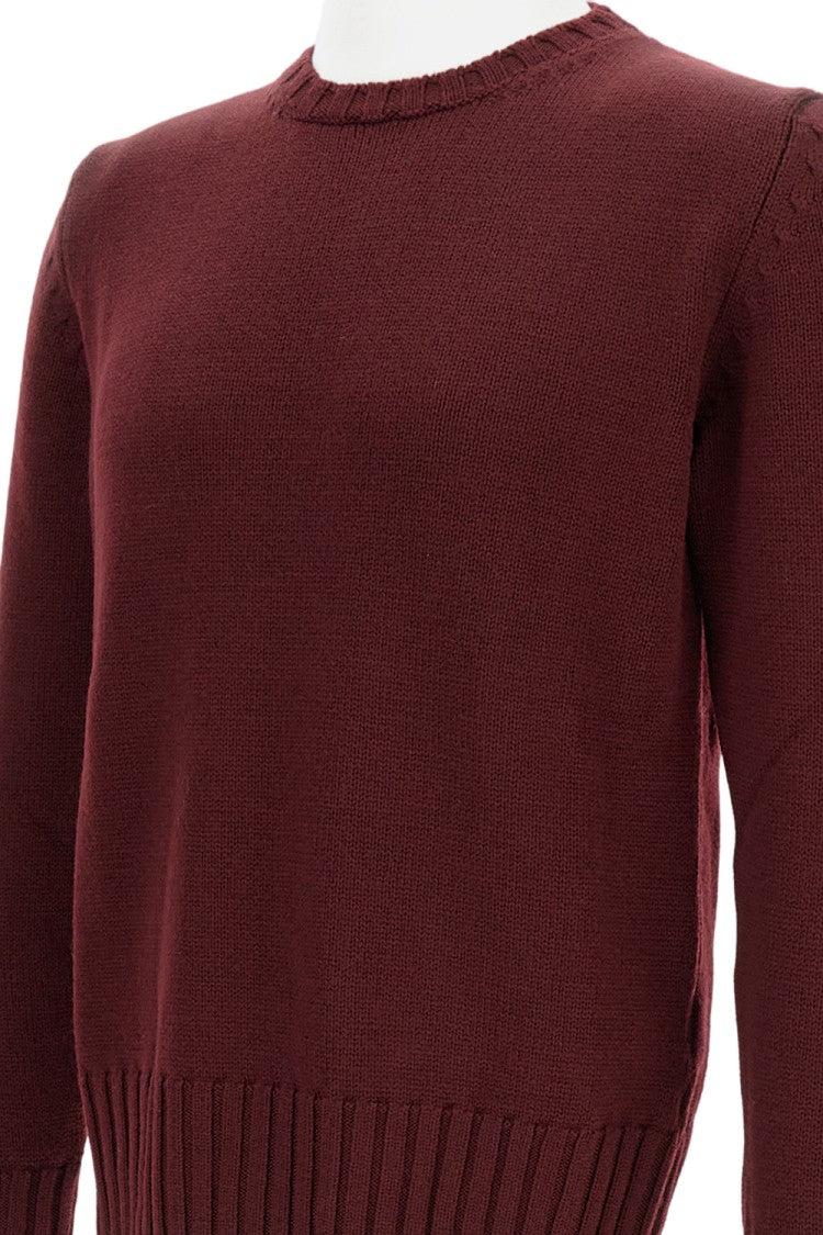 Customer Lovers Ribbed Hem Wool Crew Neck Sweater