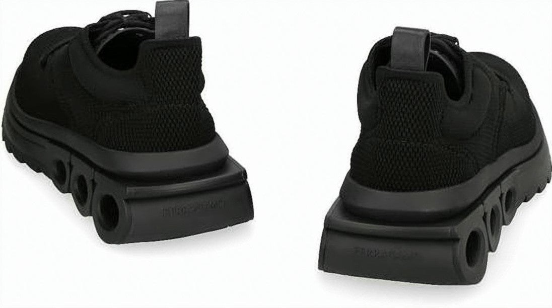 Salvatore Ferragamo All-Black Sole Sneakers With Suede
