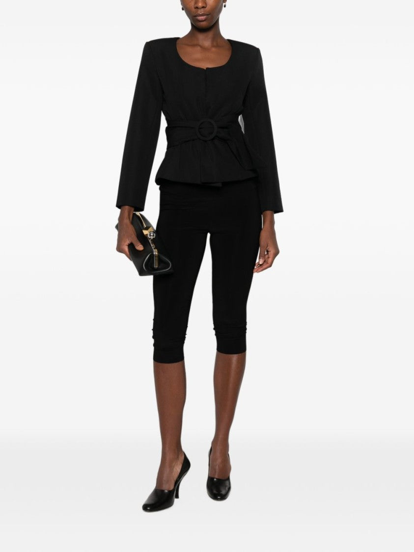 Jacquemus Structured Black Jacket With Cinched Waist And Bold Belt