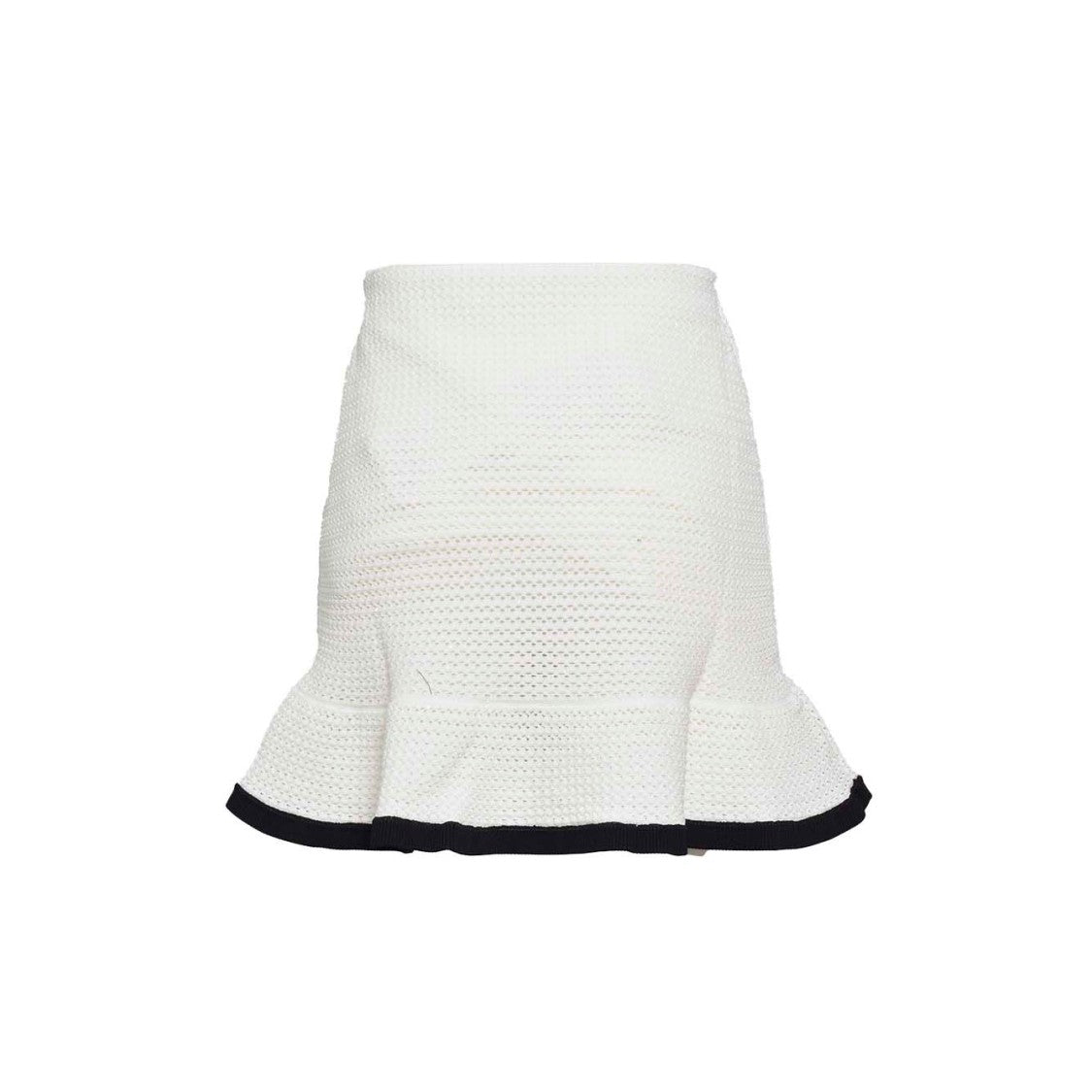 Self-Portrait White Crochet Knit Mini Skirt