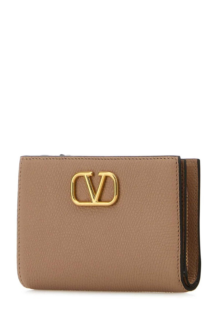 Valentino Garavani Powder Pink Leather Vlogo Wallet