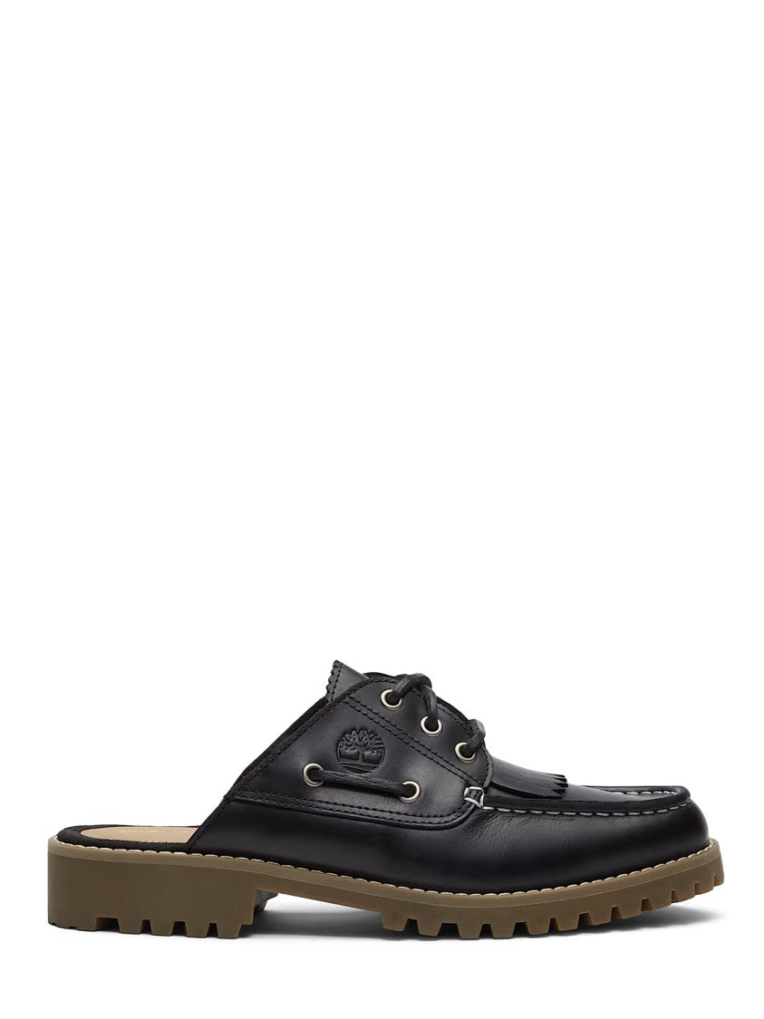 Timberland Moccasin-Style Black Leather Flat Shoes