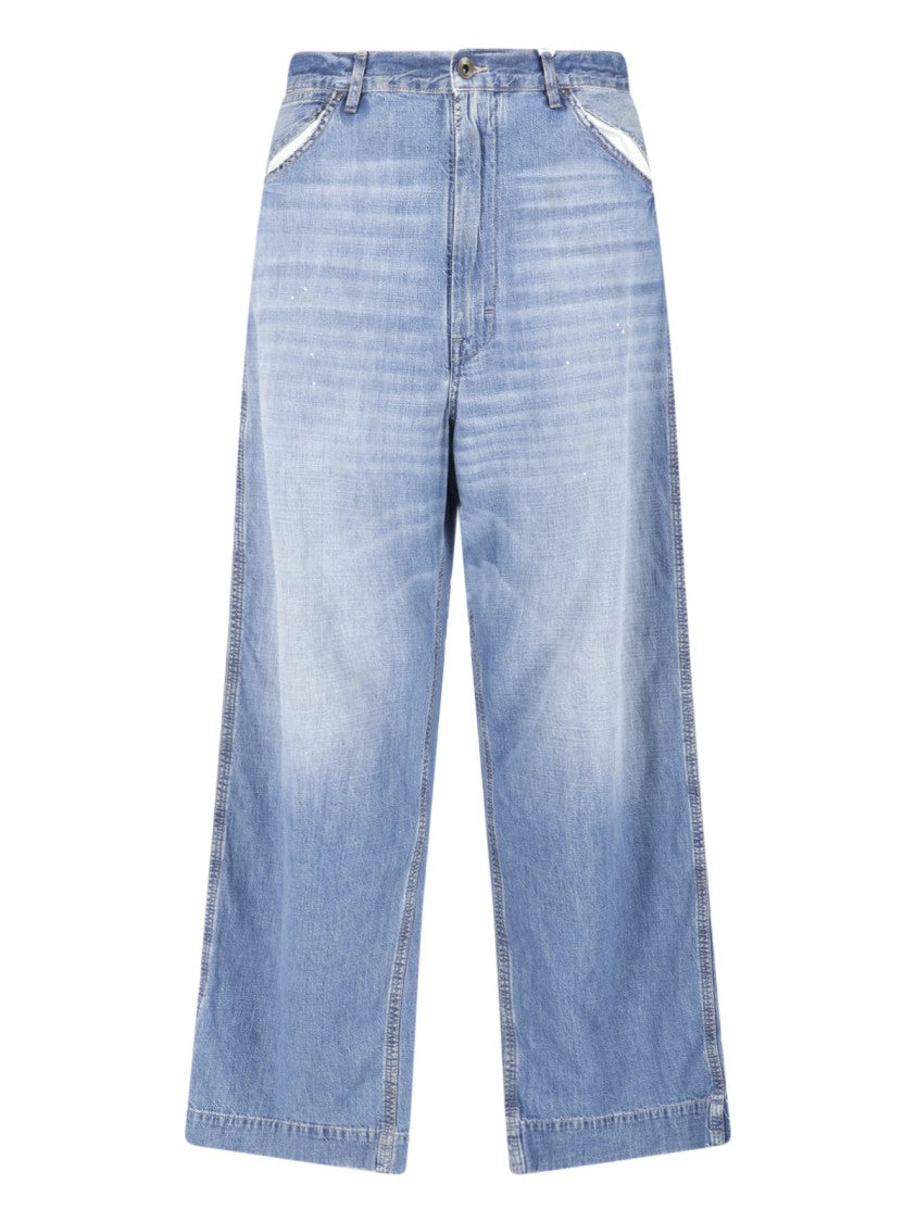 Maison Margiela Blue Wide-Leg Four Stitches Jeans