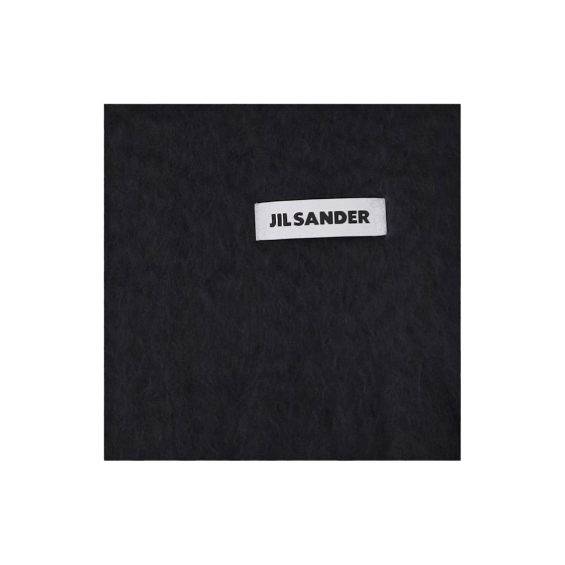 Jil Sander Black Mohair Blend Fringed Scarf