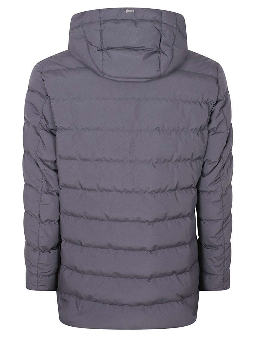 Herno Quilted Matte Finish Hooded Coat With Adjustable Toggles