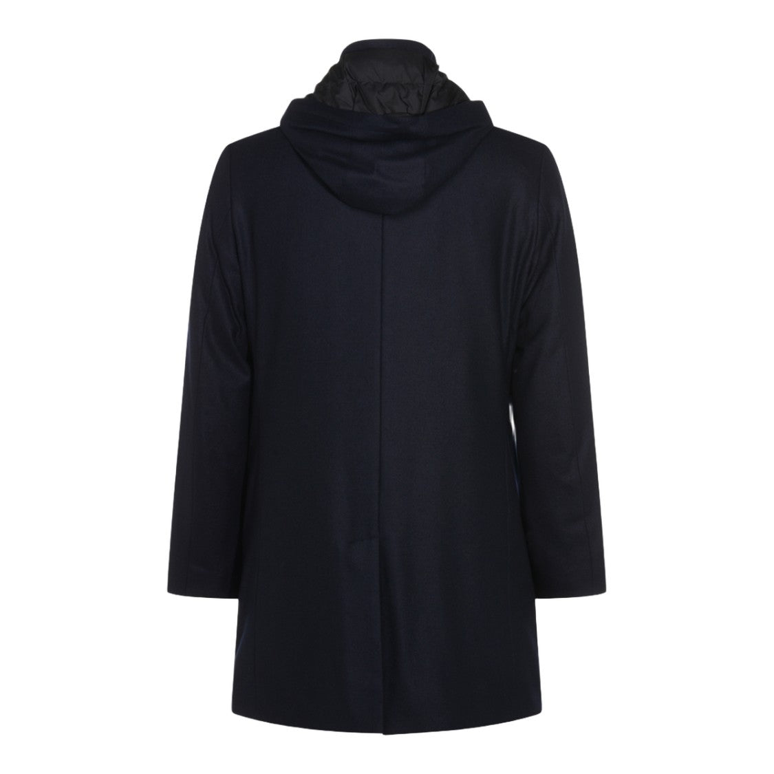 Montecore Deep Blue Hooded Coat With Button-Up Closure