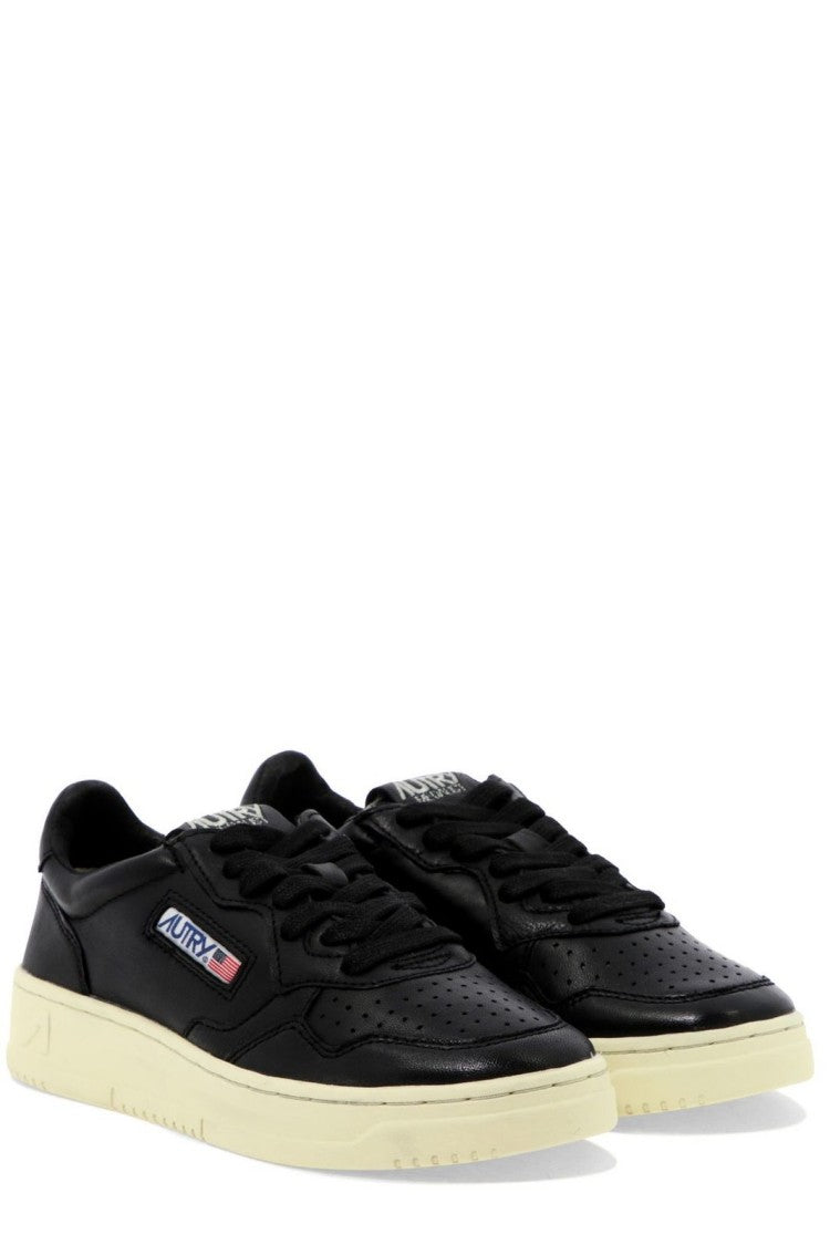 Autry Goatskin Black Low-Top Medalist Sneakers