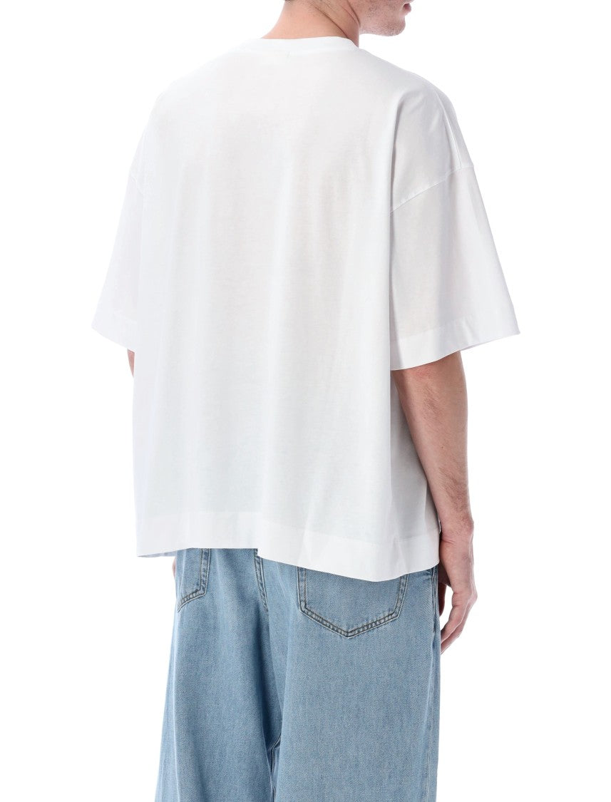 Dries Van Noten Crew Neck White T-Shirt With Relaxed Fit