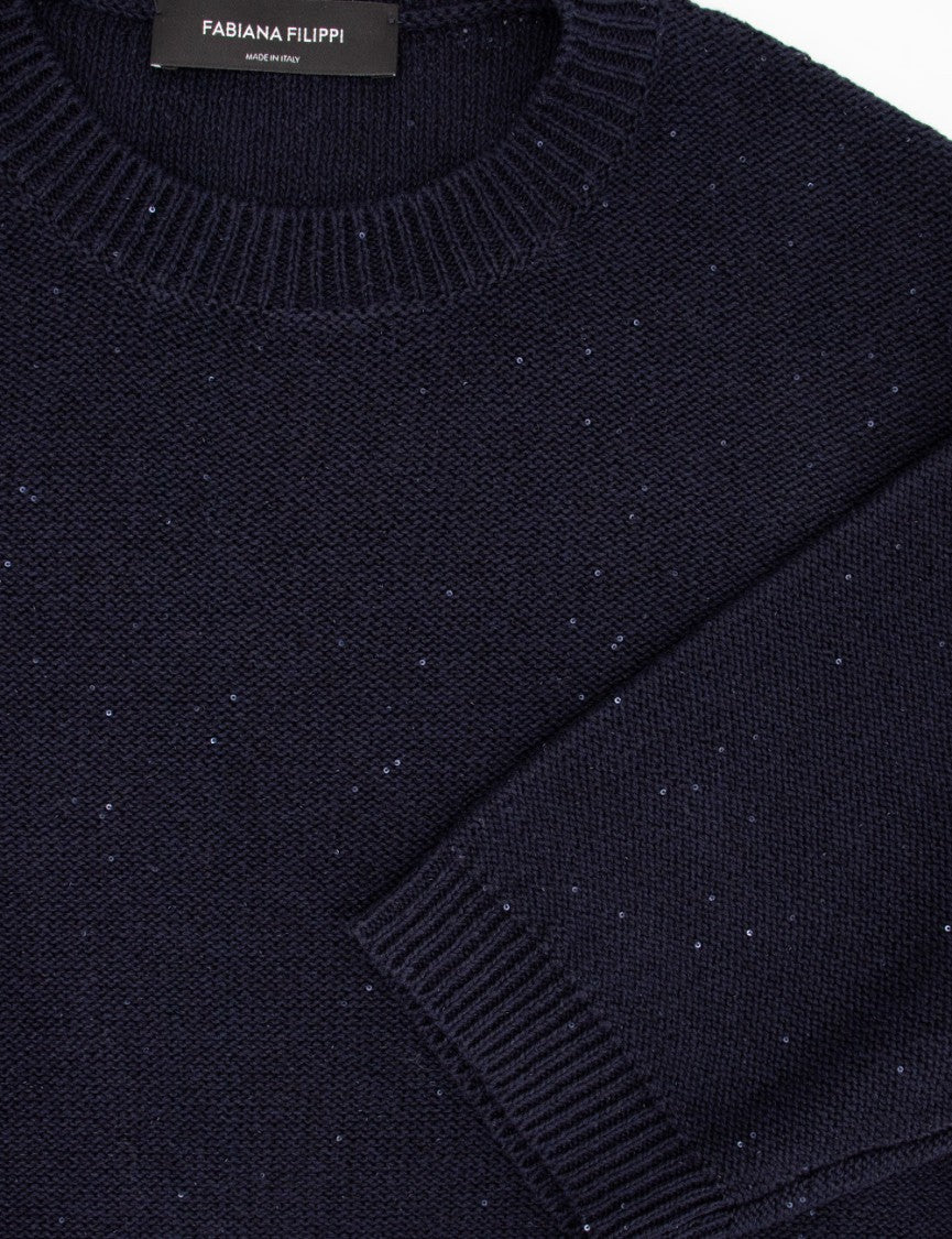 Fabiana Filippi Black Crew-Neck Sweater