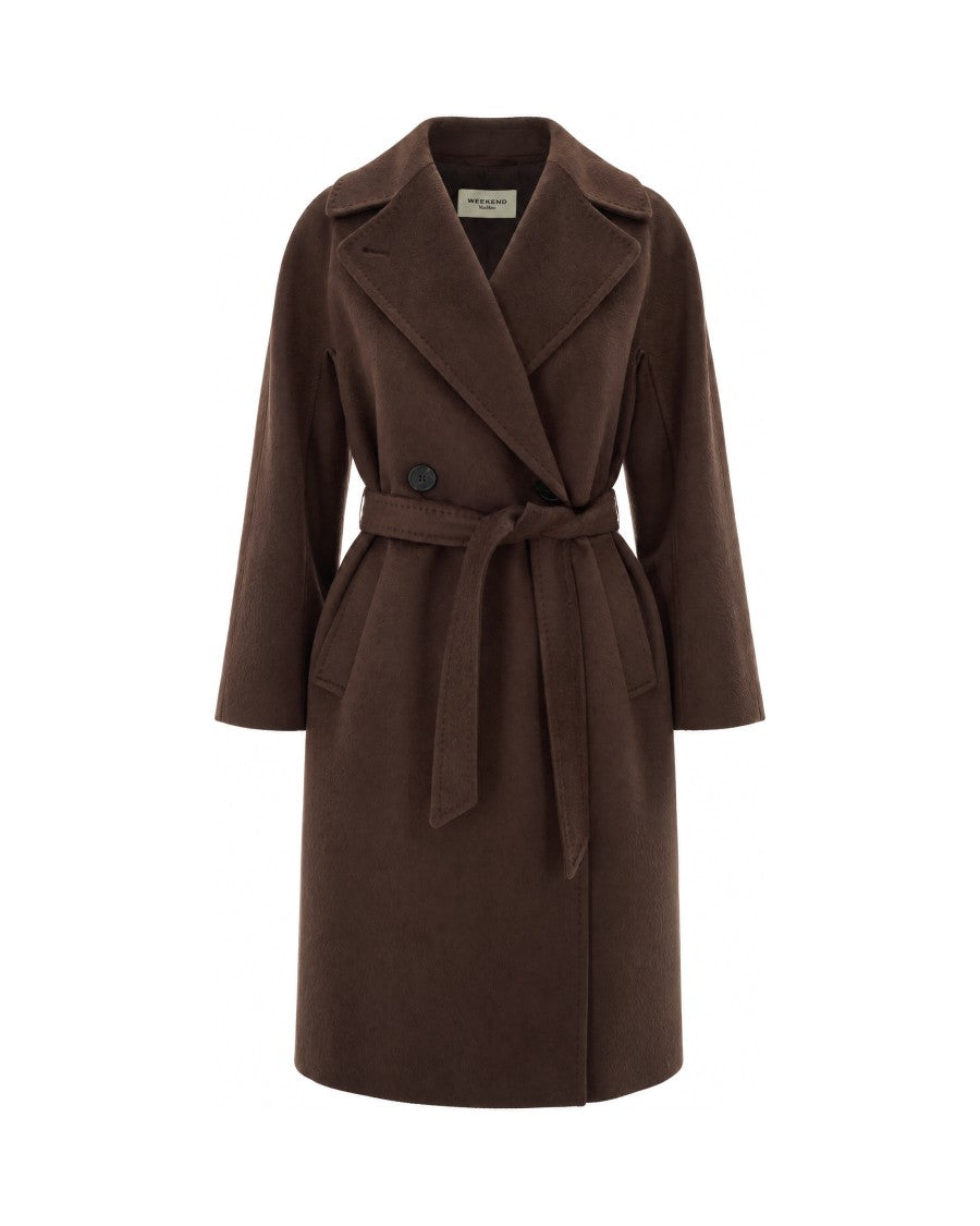 Max Mara Marrone Scuro Resina Double-Breasted Wool Coat