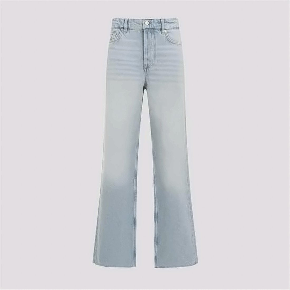 Ganni Light Wash Wide-Leg Denim Pants With Vintage Appeal