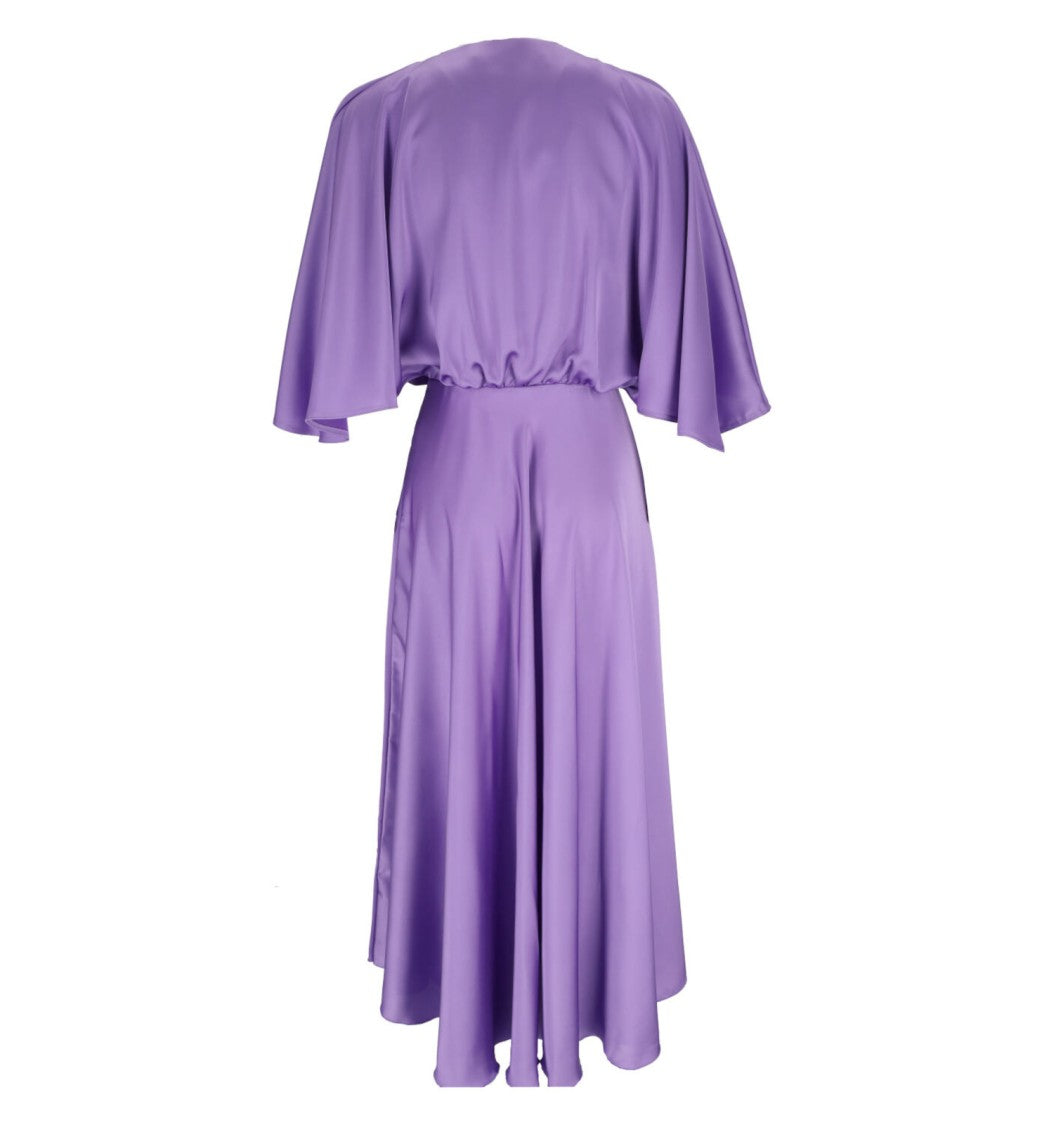 Simona Corsellini Deep V-Neck Midi Dress
