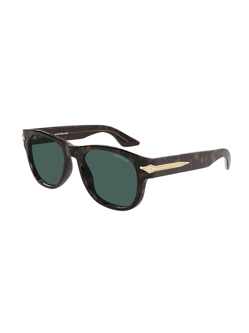 Montblanc Brown Mb0478s Rectangular Tortoiseshell Sunglasses