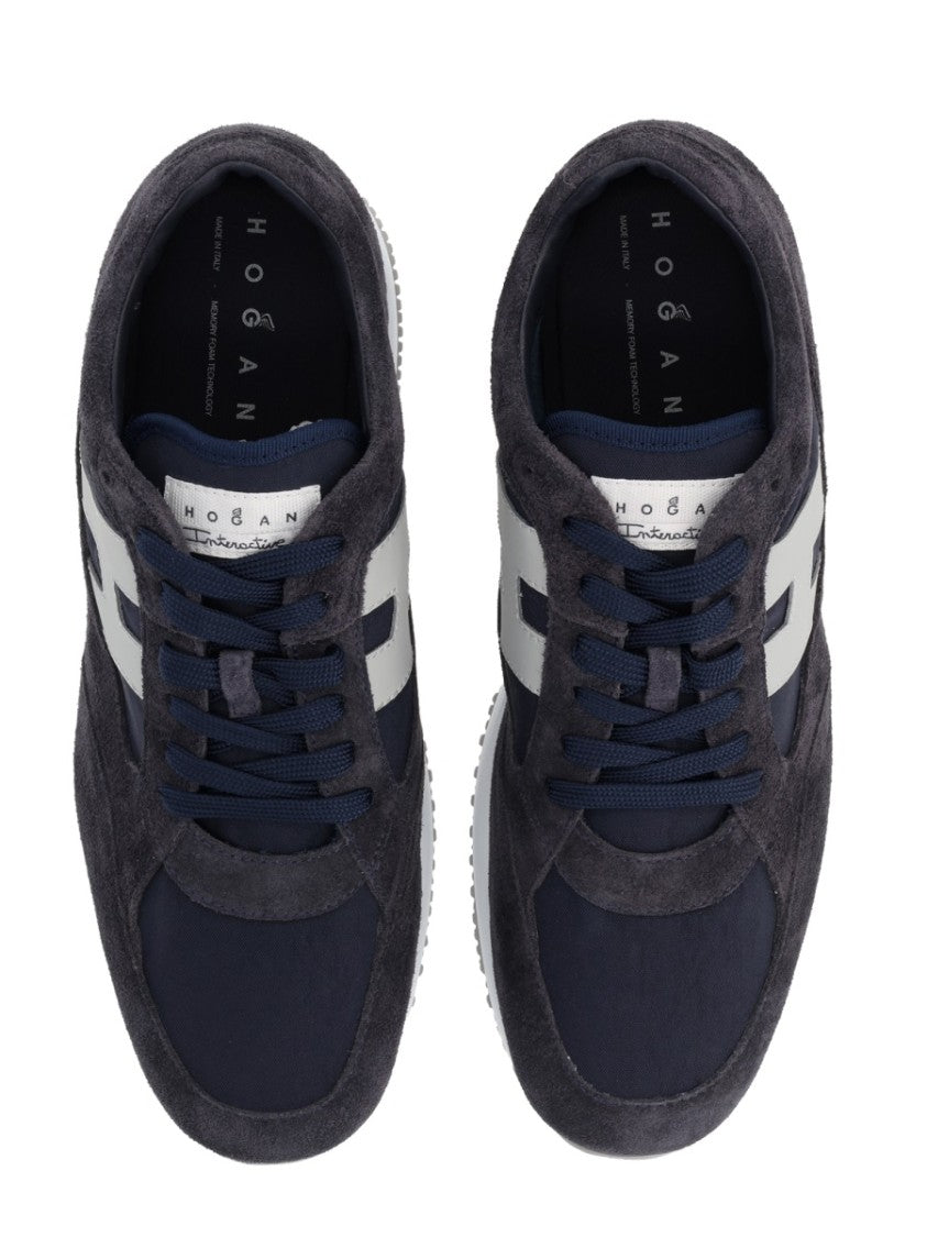 Hogan Interactive Dark Navy Suede Sneakers