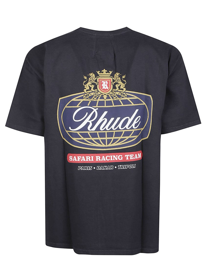 Rhude Black Safari Crest Graphic Cotton T-Shirt