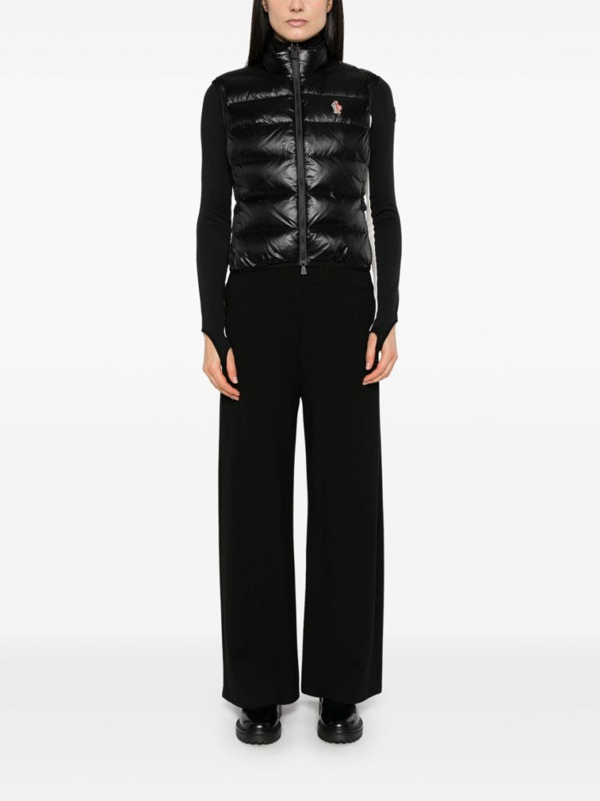 Moncler Grenoble Quilted Black Jacket With High Collar And Glossy Finish