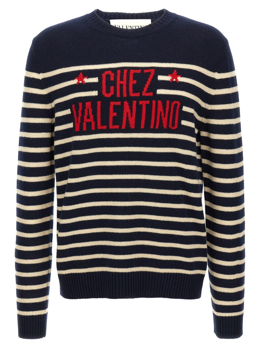 Valentino Garavani 7 Striped Fineness Wool Sweater