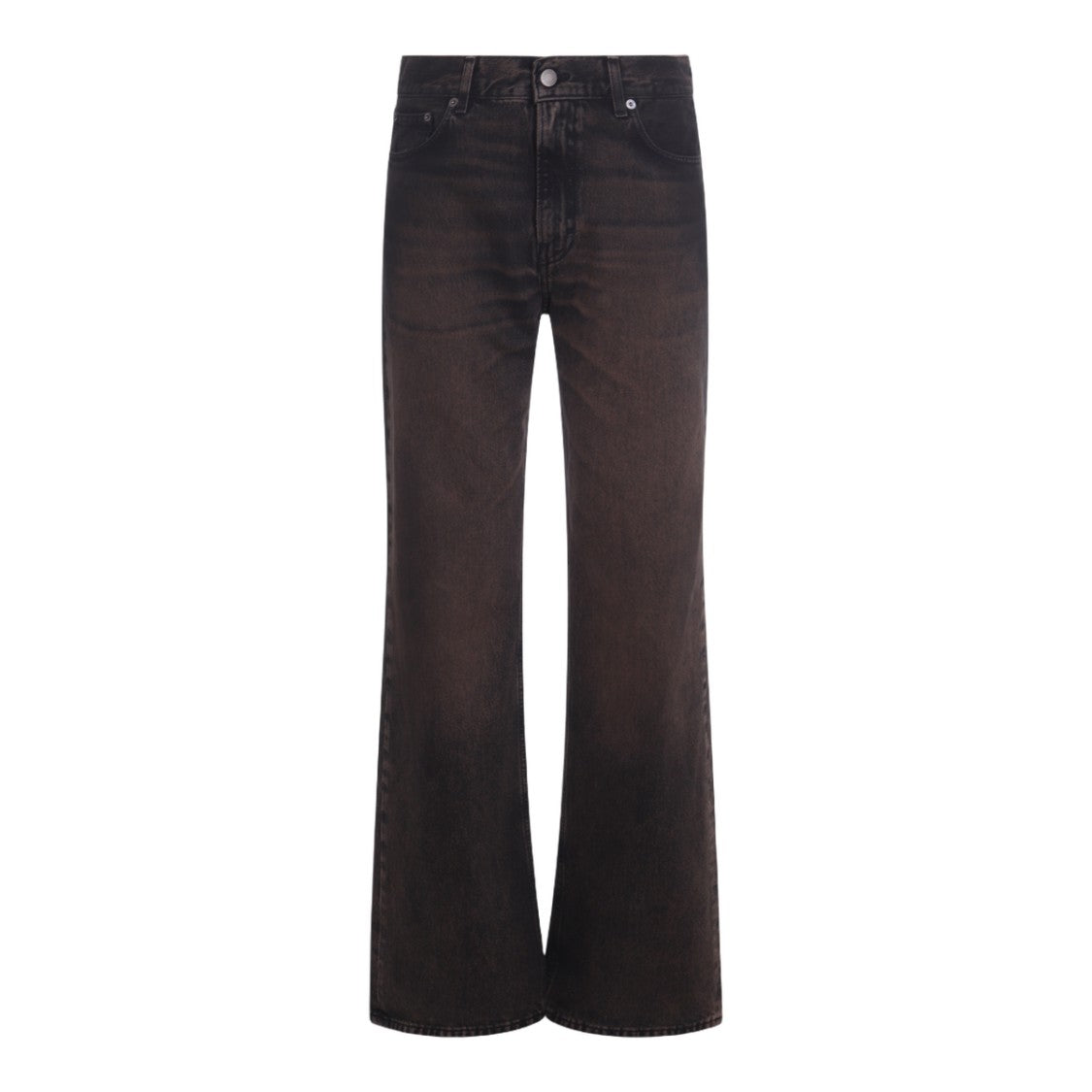 Haikure High-Waisted Flared Jeans With Washed Black Finish