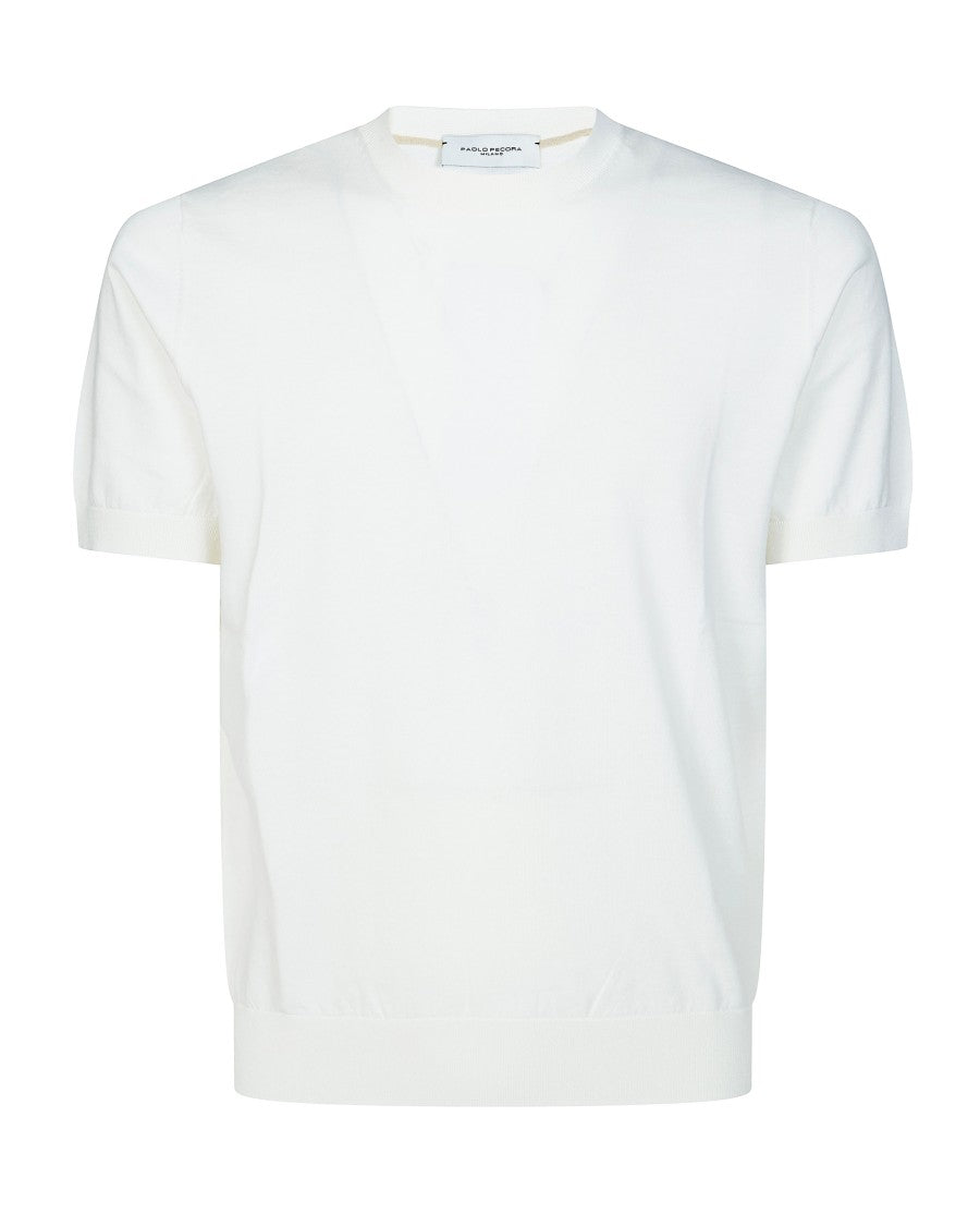 Paolo Pecora White Knit T-Shirt