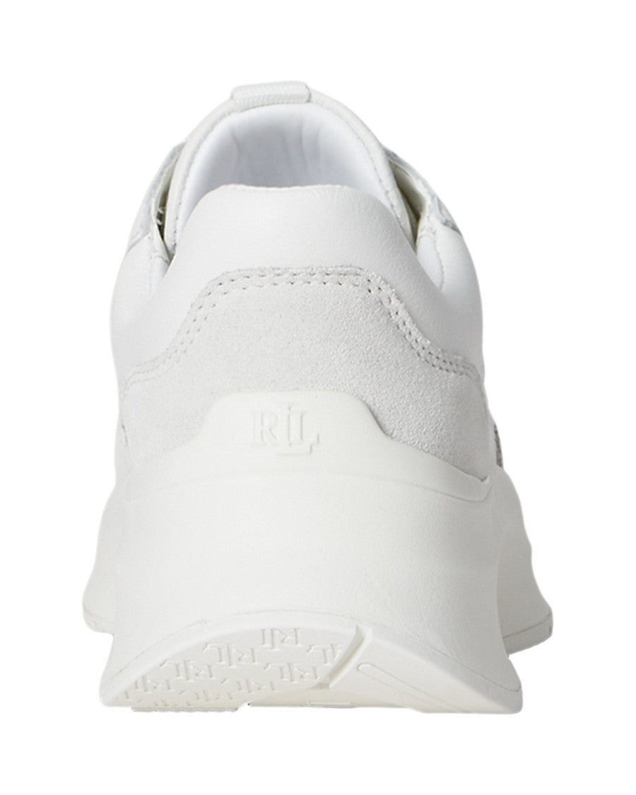 Lauren Ralph Lauren Low Top Lace Sneakers In Snow White