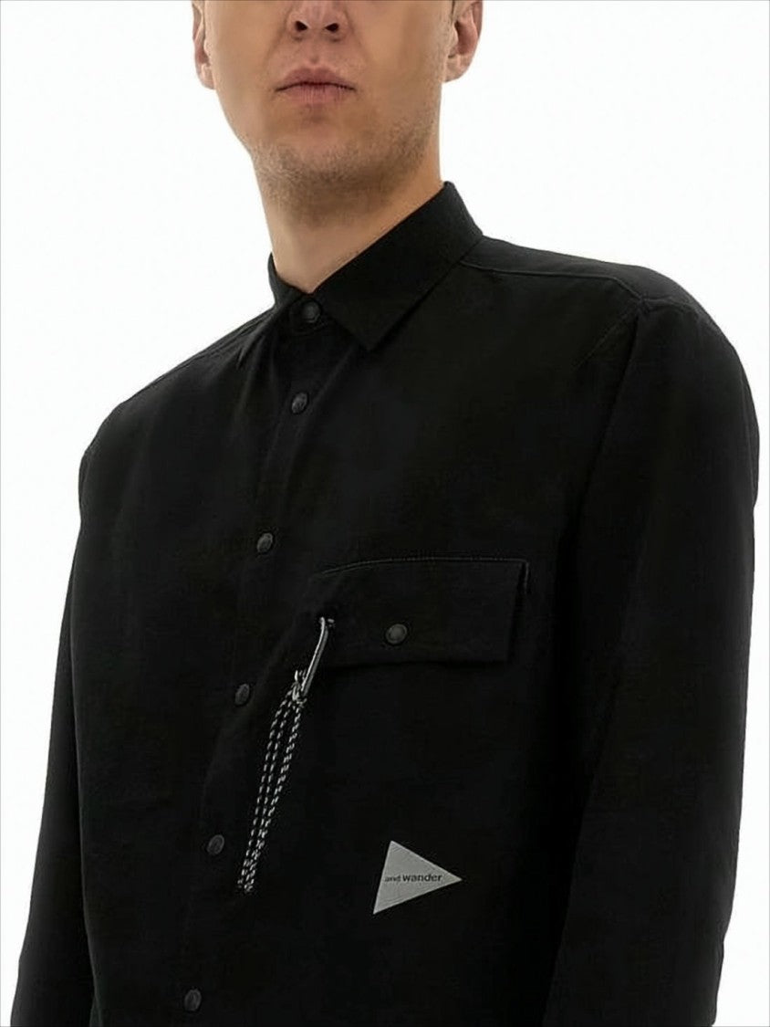 And Wander Structured Boxy Fit Long-Sleeve Shirt