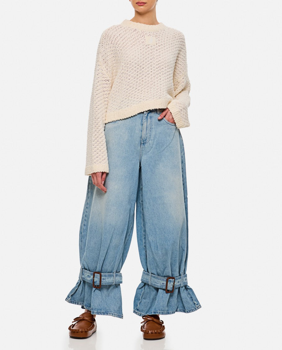 J. W. Anderson Wide Jeans With Adjustable Ankle Height Belts