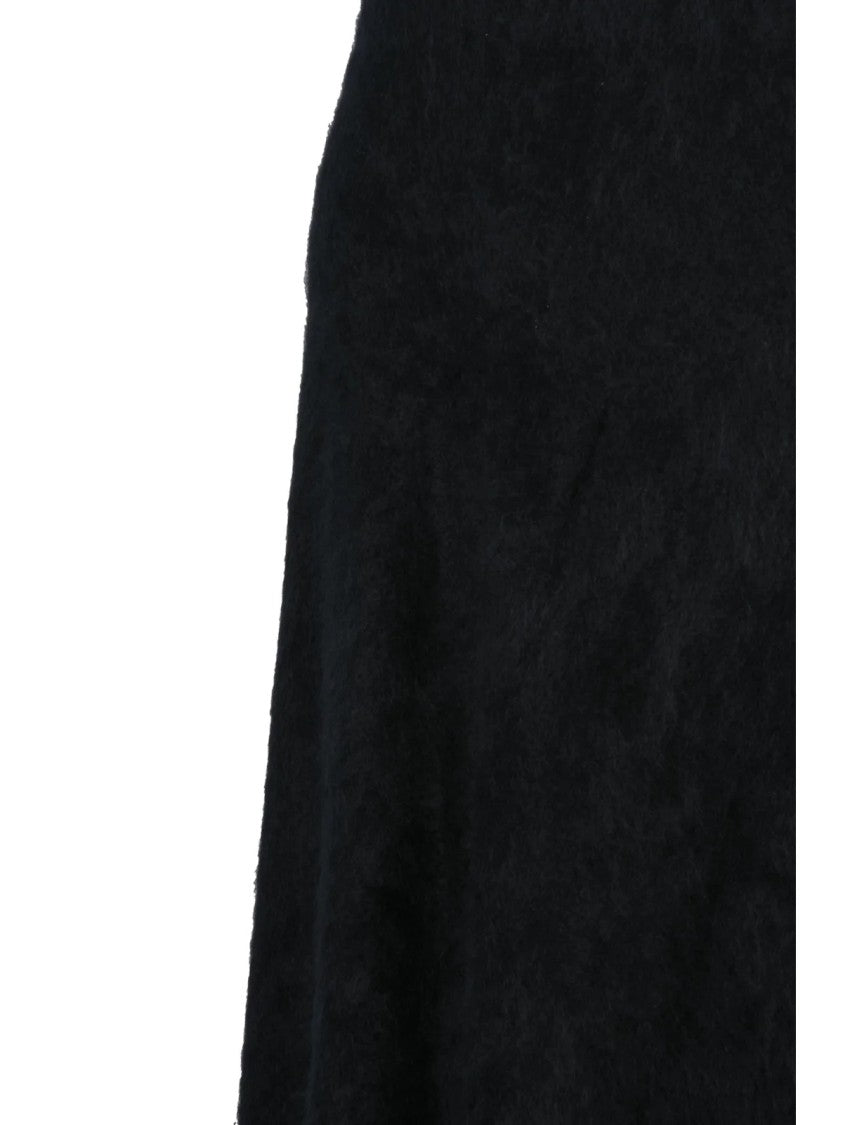 Nude Black Cashmere Elasticated Long Knit Skirt