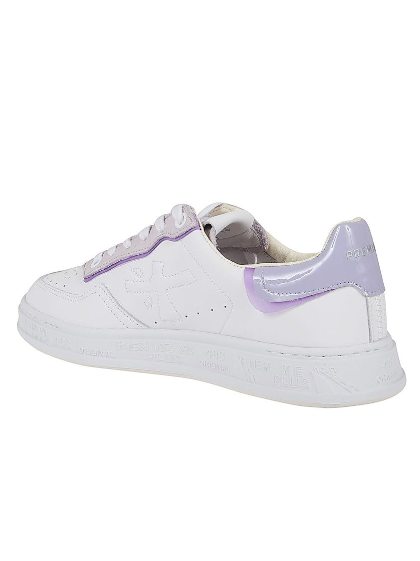 Premiata Smooth Leather Sneakers With White