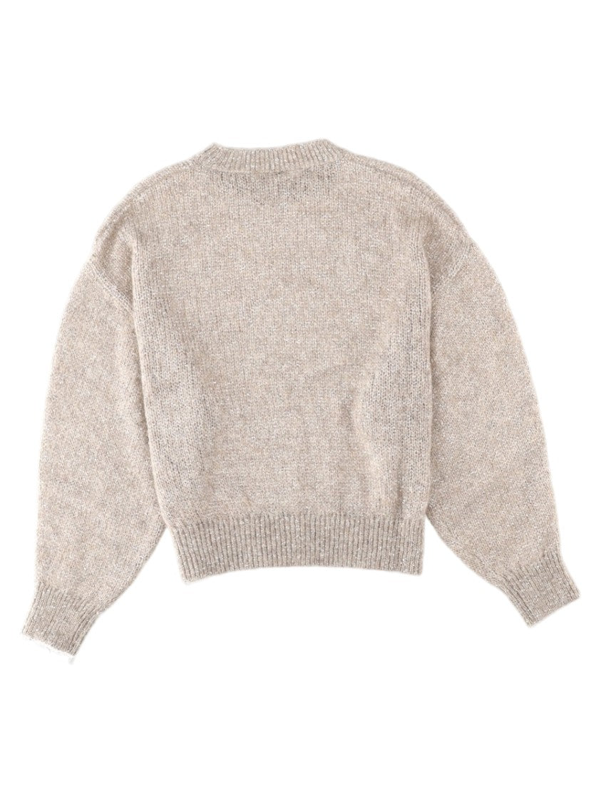 Brunello Cucinelli Dove Voluminous-Sleeve Cropped Mohair-Blend Sweater
