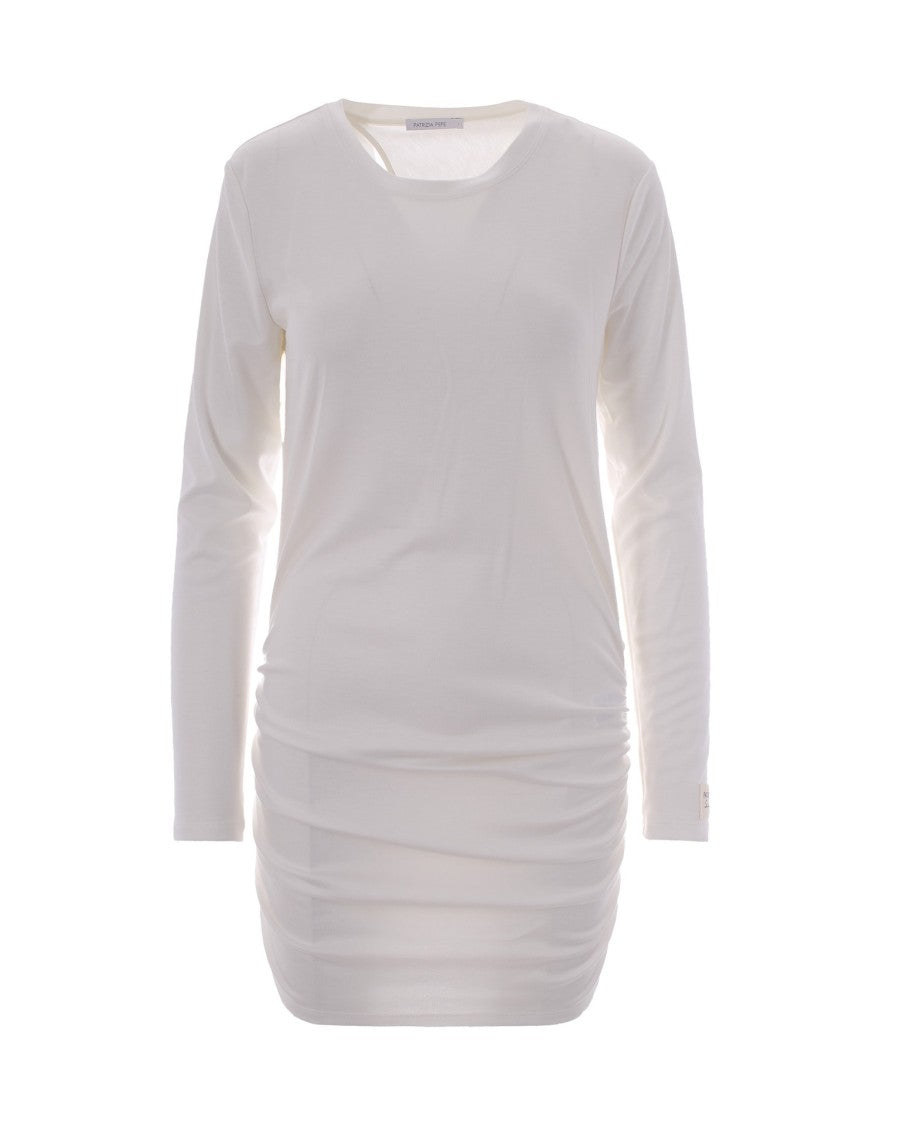 Patrizia Pepe Fitted Draped Mini Dress With Long Sleeves