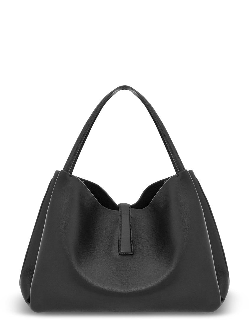 Ferragamo Smooth Leather Tote Bag With Gold-Tone Clasp