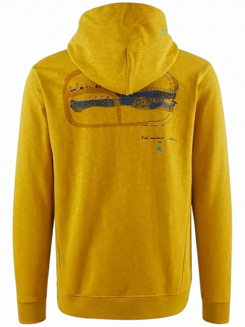 Klattermusen Mustard Yellow Half-Zip Hoodie With Adjustable Drawstrings