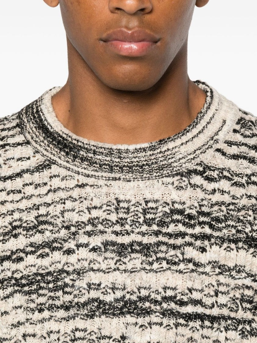 Axel Arigato Textured Knit Crew Neck Sweater With Long Sleeves